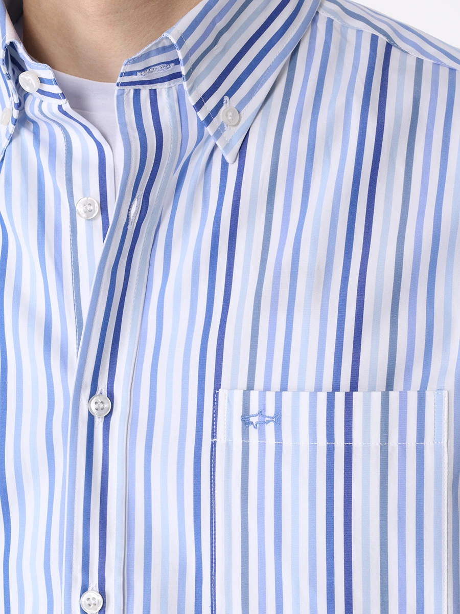 Рубашка хлопковая PAUL & SHARK 24413409/V75, размер 56, цвет белый 24413409/V75 - фото 5