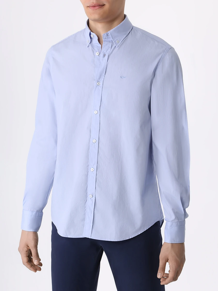 Рубашка Regular Fit хлопковая PAUL & SHARK C0P3031/477, размер 52, цвет голубой C0P3031/477 - фото 4