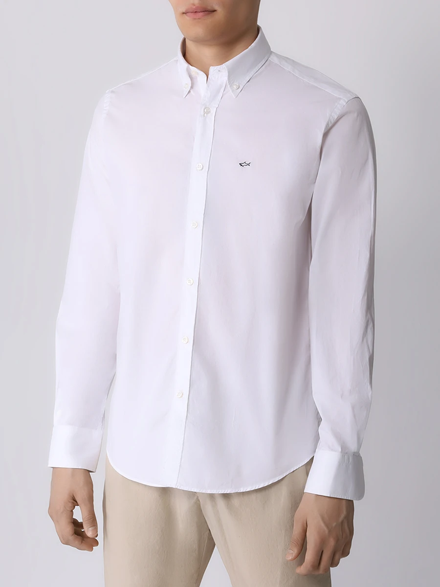 Рубашка Regular Fit хлопковая PAUL & SHARK C0P3031/010, размер 58, цвет белый C0P3031/010 - фото 4