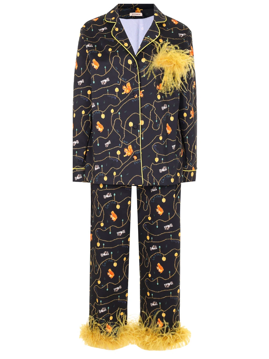 Пижама хлопковая BOTROIS SKU065416, размер 42, цвет черный