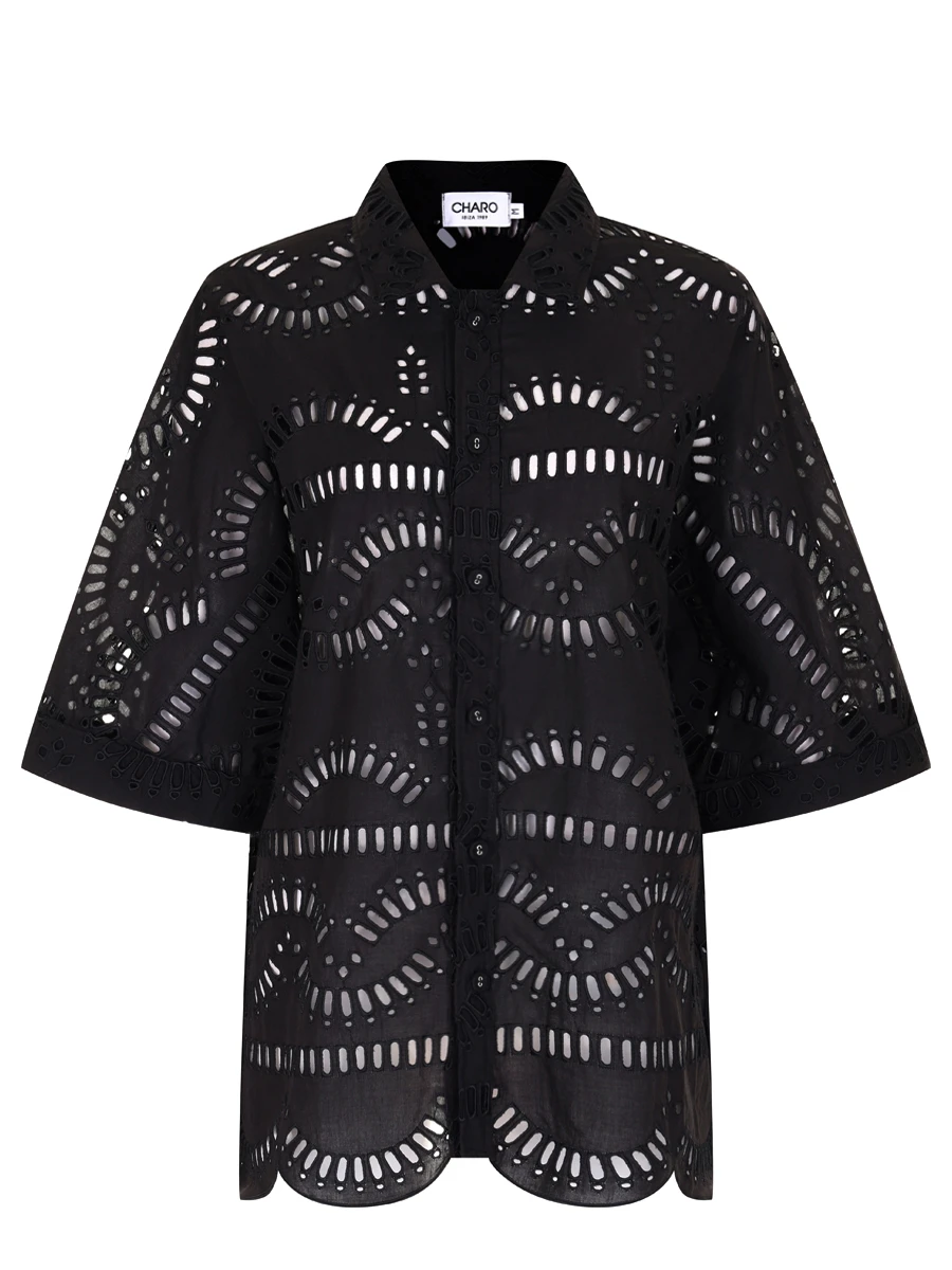 Блуза хлопковая CHARO RUIZ 243200, размер 42, цвет черный - фото 1