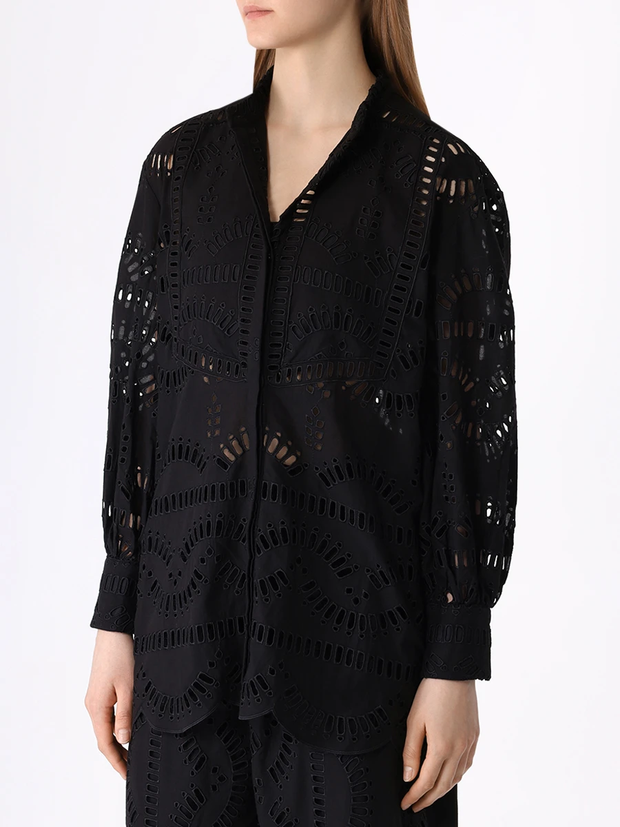 Блуза хлопковая CHARO RUIZ 243201, размер 46, цвет черный - фото 4