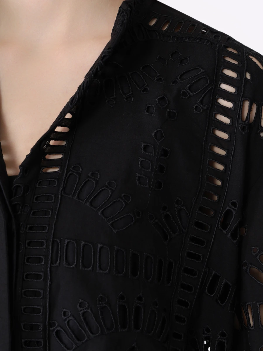 Блуза хлопковая CHARO RUIZ 243201, размер 46, цвет черный - фото 5