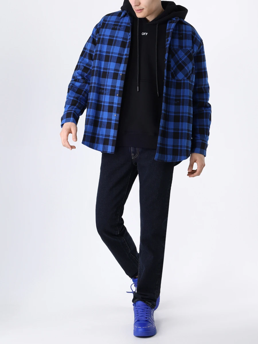 Худи хлопковое OFF-WHITE OMBB085F23FLE012 1001 Черный  Фото 2