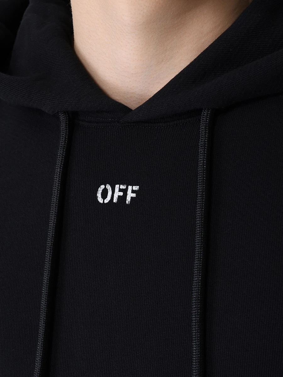 Худи хлопковое OFF-WHITE OMBB085F23FLE012 1001 Черный  Фото 5