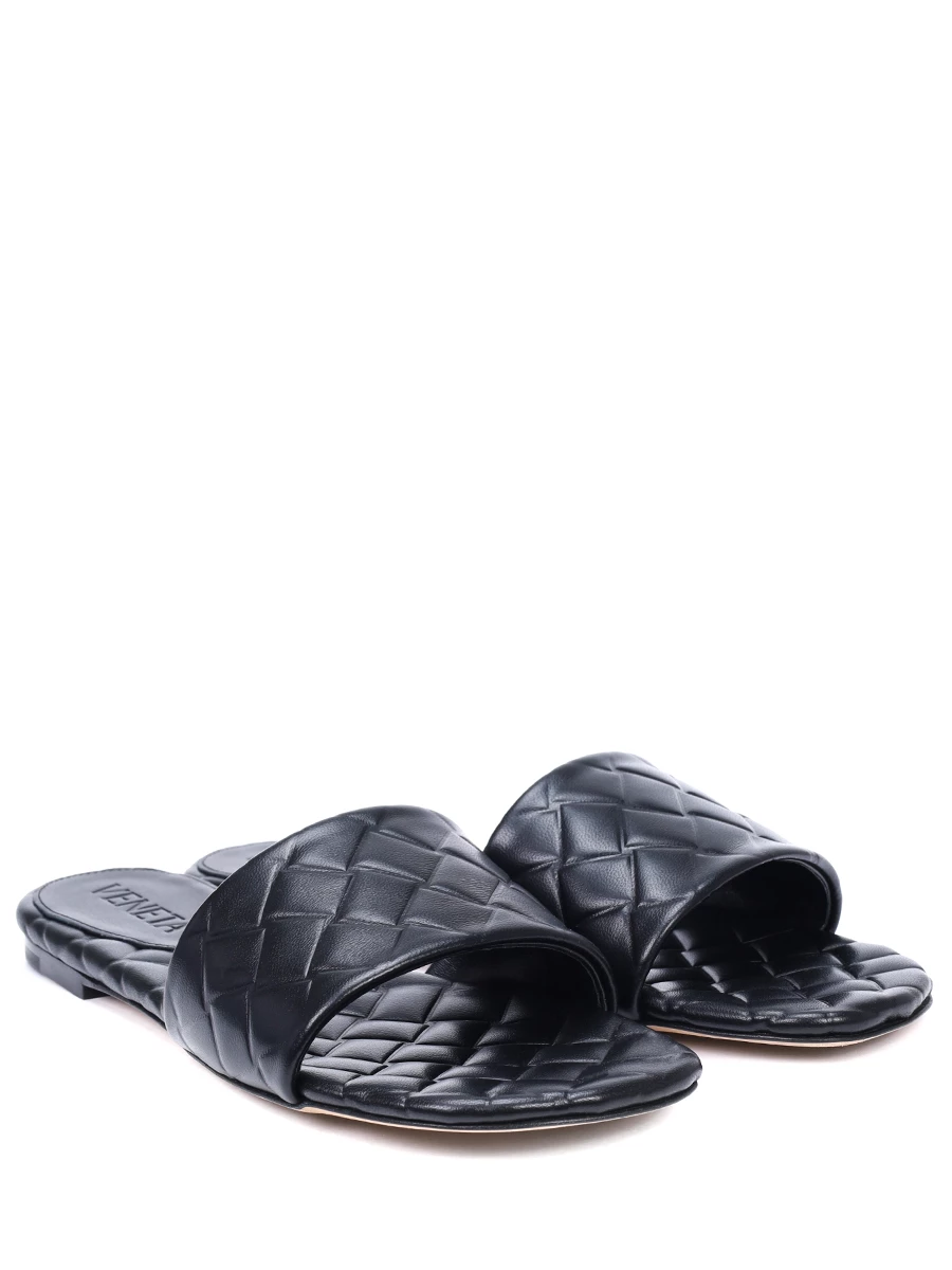 Шлепанцы кожаные BOTTEGA VENETA 778163 V3RS0 1000 Черный  Фото 2