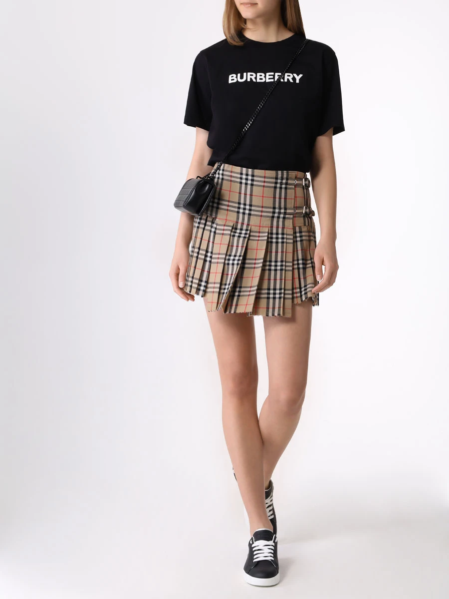 Юбка шерстяная BURBERRY 8025832 A7028 Бежевый  Фото 2