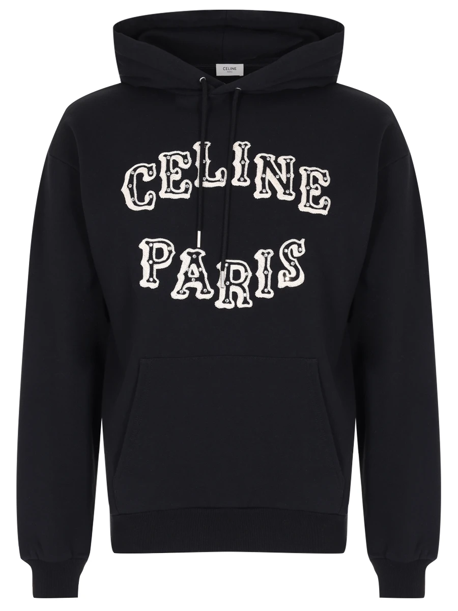 Худи хлопковое CELINE 2Y03E670Q 38XC Черный 