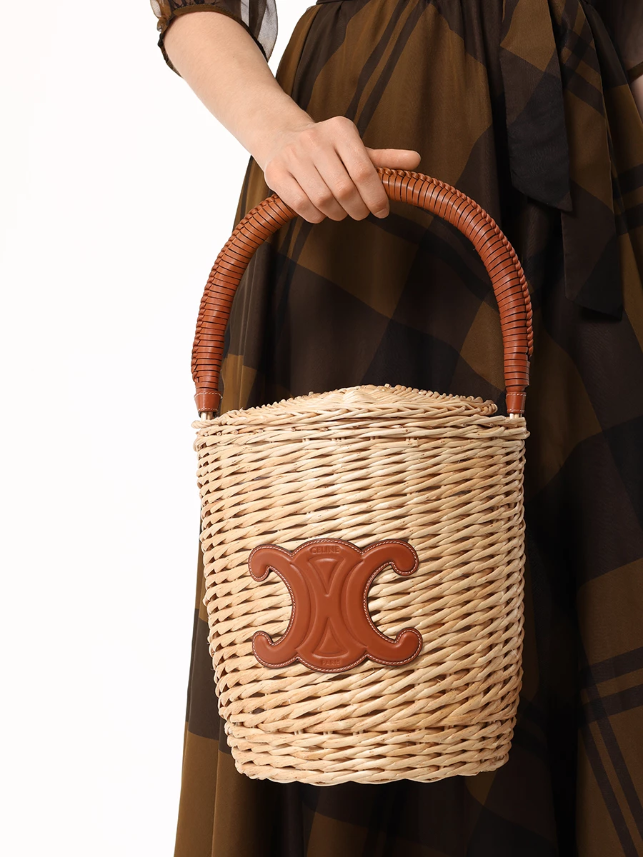 Сумка соломенная CELINE 190042FDA 04LU Бежевый  Фото 2