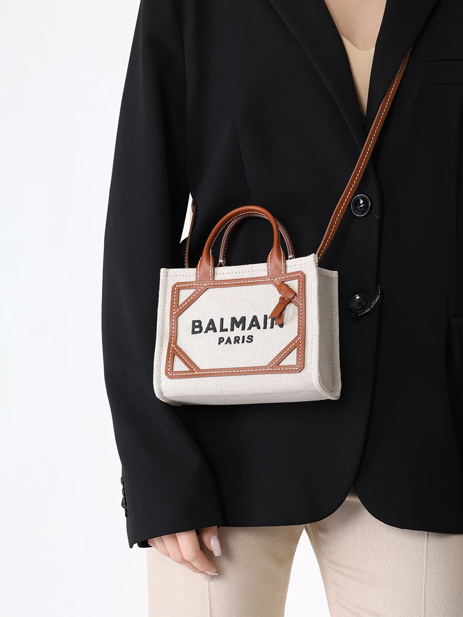 Сумка текстильная BALMAIN CN1FD808TDCS/GEM Бежевый  Фото 2