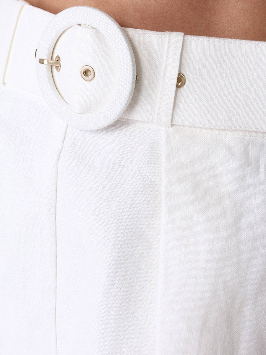 Шорты льняные ZIMMERMANN 8433ARS243 IVO Белый  Фото 5