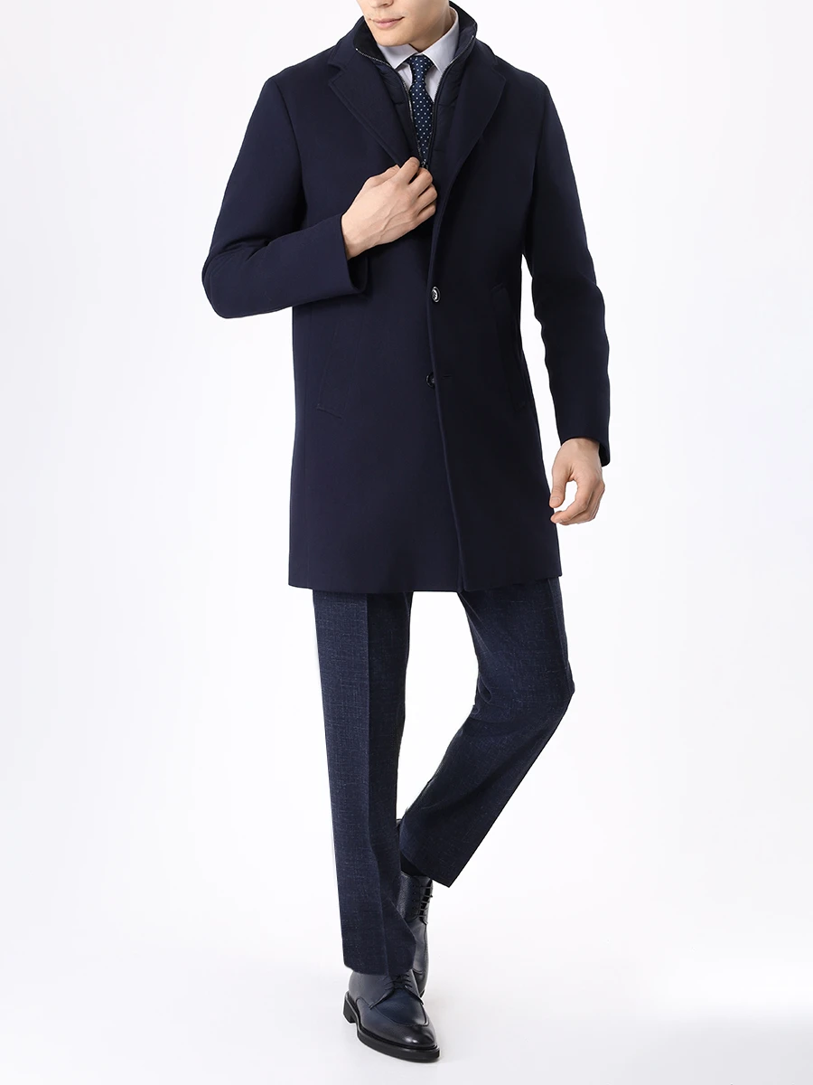 Пальто Slim Fit хлопковое BOSS 50511975/404 Синий  Фото 2