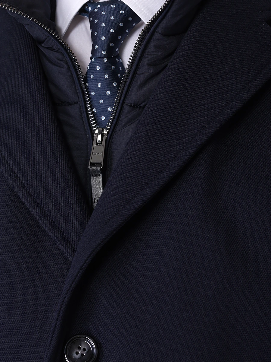 Пальто Slim Fit хлопковое BOSS 50511975/404 Синий  Фото 5
