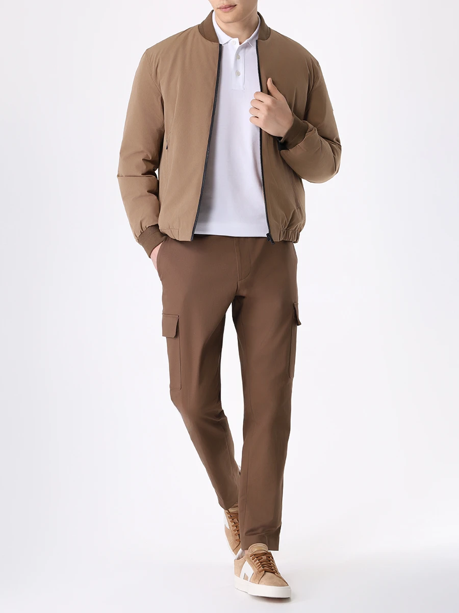 Бомбер однотонный BOSS 50506952/249 Бежевый  Фото 2