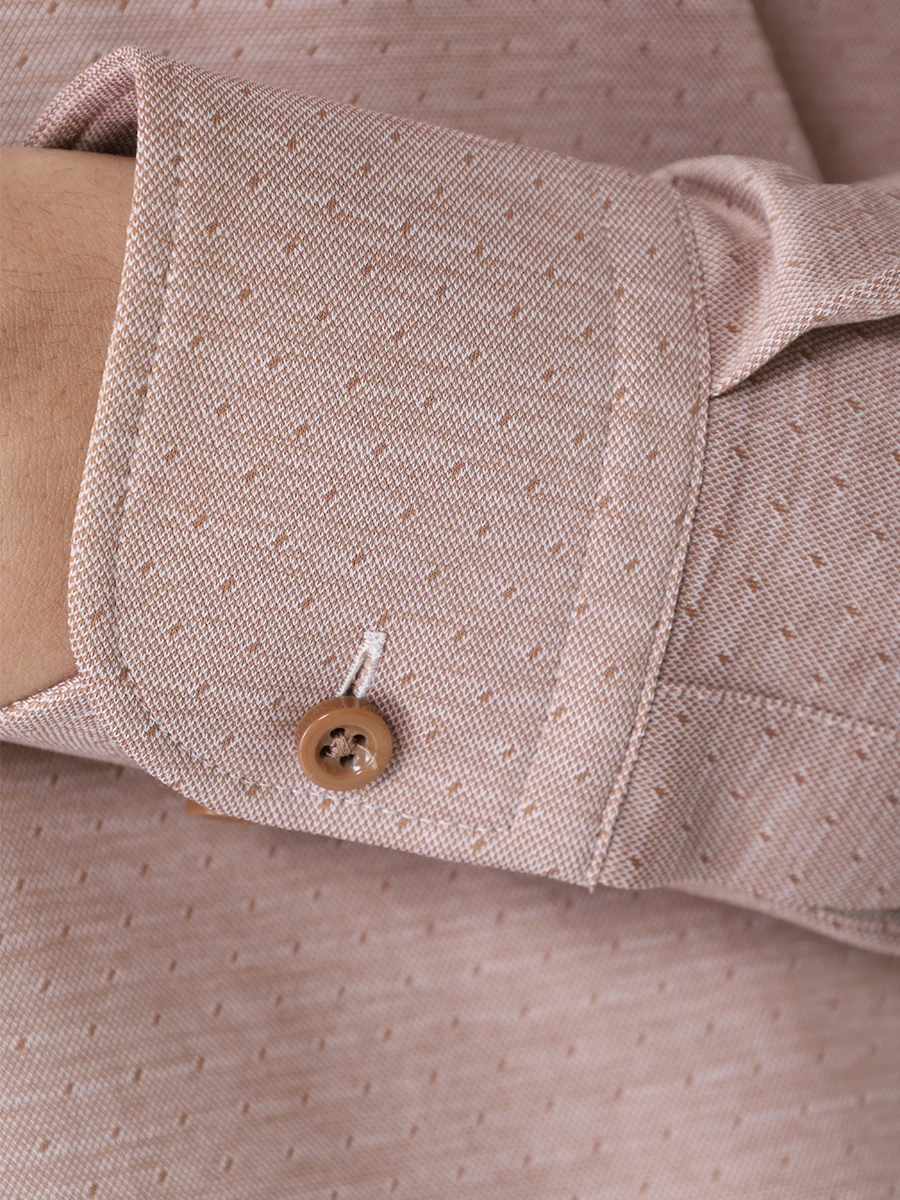 Рубашка Casual Fit хлопковая BOSS 50508922/260 Бежевый  Фото 5