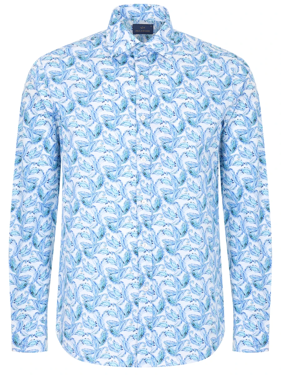 Рубашка Regular Fit хлопковая PAUL & SHARK 24413136CF/F02, размер 54, цвет голубой 24413136CF/F02 - фото 1