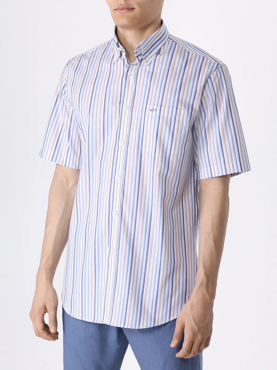 Рубашка Regular Fit хлопковая PAUL & SHARK 24413400/V69, размер 60, цвет белый 24413400/V69 - фото 4