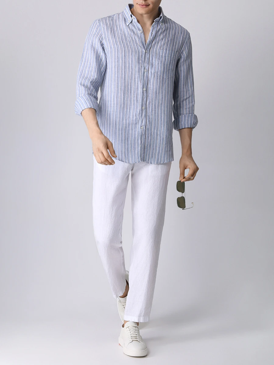 

Рубашка Regular Fit льняная, Голубой, 24413088/VA4