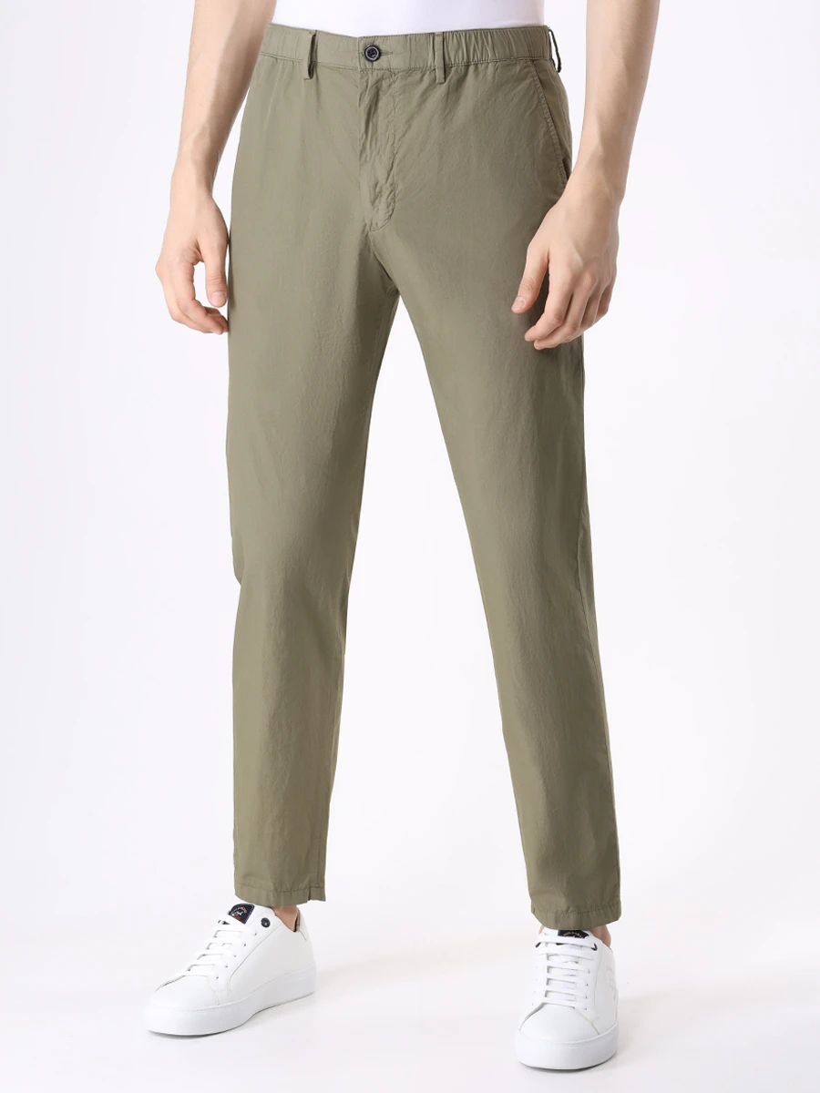 Брюки хлопковые PAUL & SHARK 24414024/440 Зеленый  Фото 4