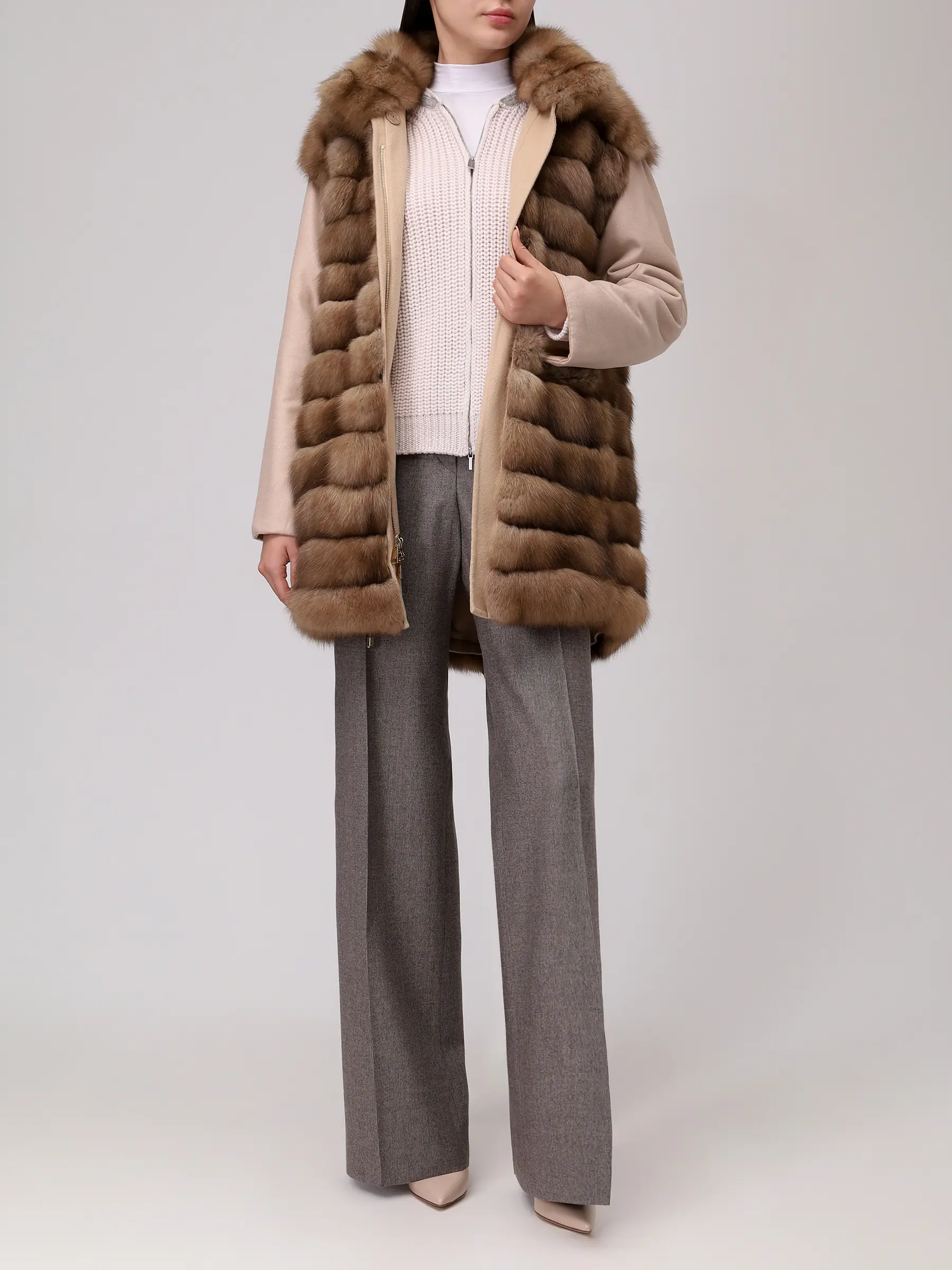 Парка соболиная двусторонняя MANZONI 24 23M495-ZDB1 Коричневый  Фото 2