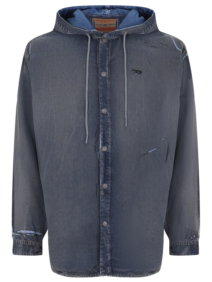 Рубашка Regular Fit джинсовая DIESEL A13016-068KM-01, размер 48, цвет серый - фото 1
