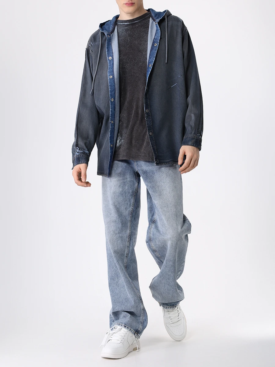 Рубашка Regular Fit джинсовая DIESEL A13016-068KM-01, размер 48, цвет серый - фото 2
