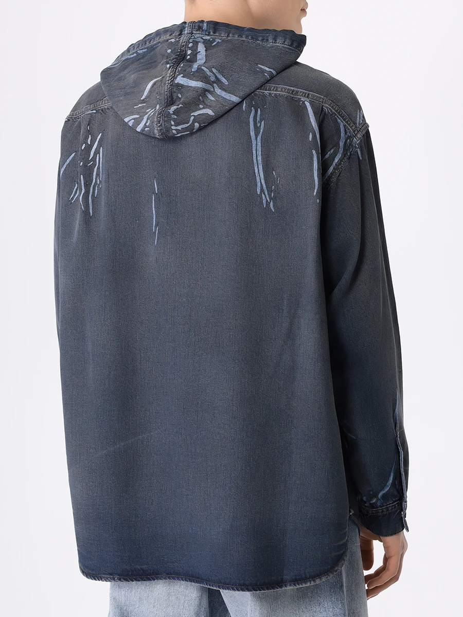 Рубашка Regular Fit джинсовая DIESEL A13016-068KM-01, размер 48, цвет серый - фото 3