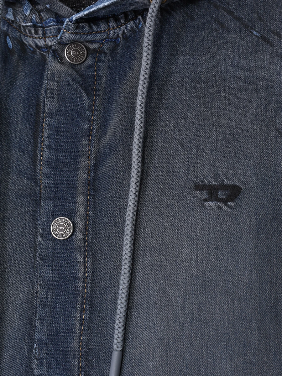 Рубашка Regular Fit джинсовая DIESEL A13016-068KM-01, размер 48, цвет серый - фото 5