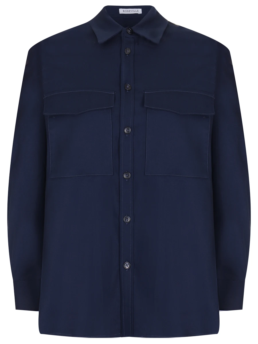 Рубашка шерстяная ROSEVILLE Рубашка Темно-, размер 40, цвет синий - фото 1