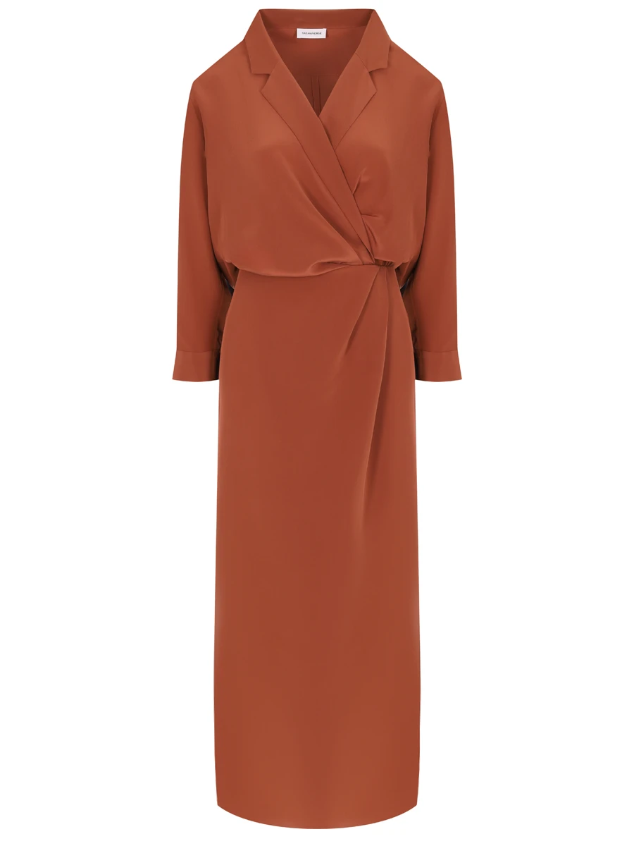 Платье шелковое SASHAVERSE D044/CDC/059/SS24, размер 44, цвет коричневый