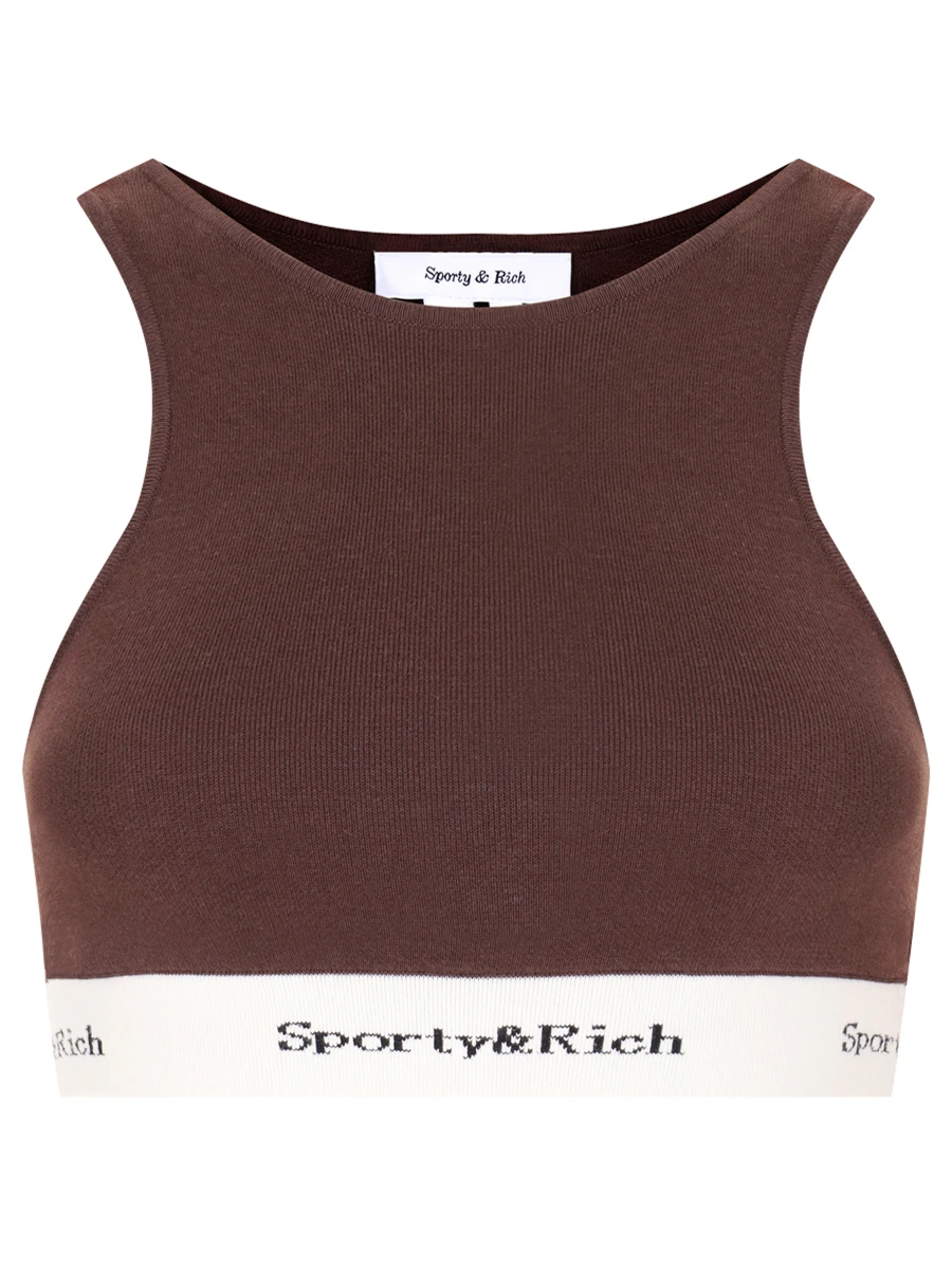 Топ с логотипом SPORTY & RICH LCAW232CH Коричневый 