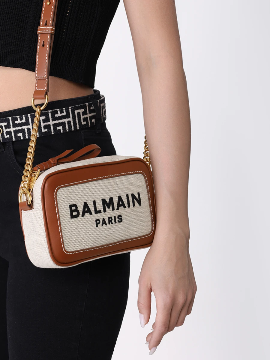 Сумка B-Army текстильная BALMAIN CN1BB720TCFE/GEM Коричневый  Фото 2
