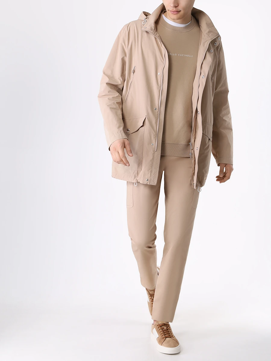 Куртка однотонная BRUNELLO CUCINELLI MD4796170 CZD85 Бежевый  Фото 2