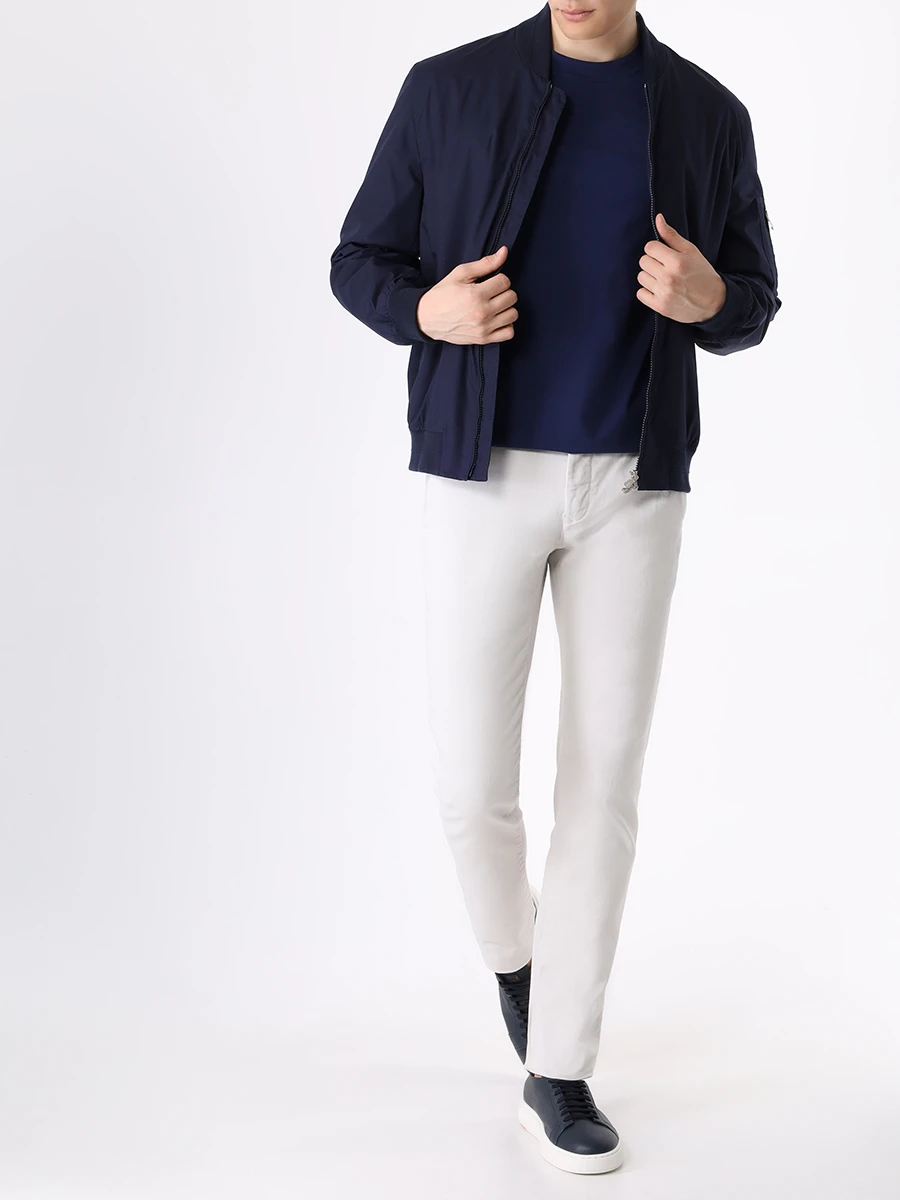 Бомбер однотонный BRUNELLO CUCINELLI MB4036204 CII09 Синий  Фото 2