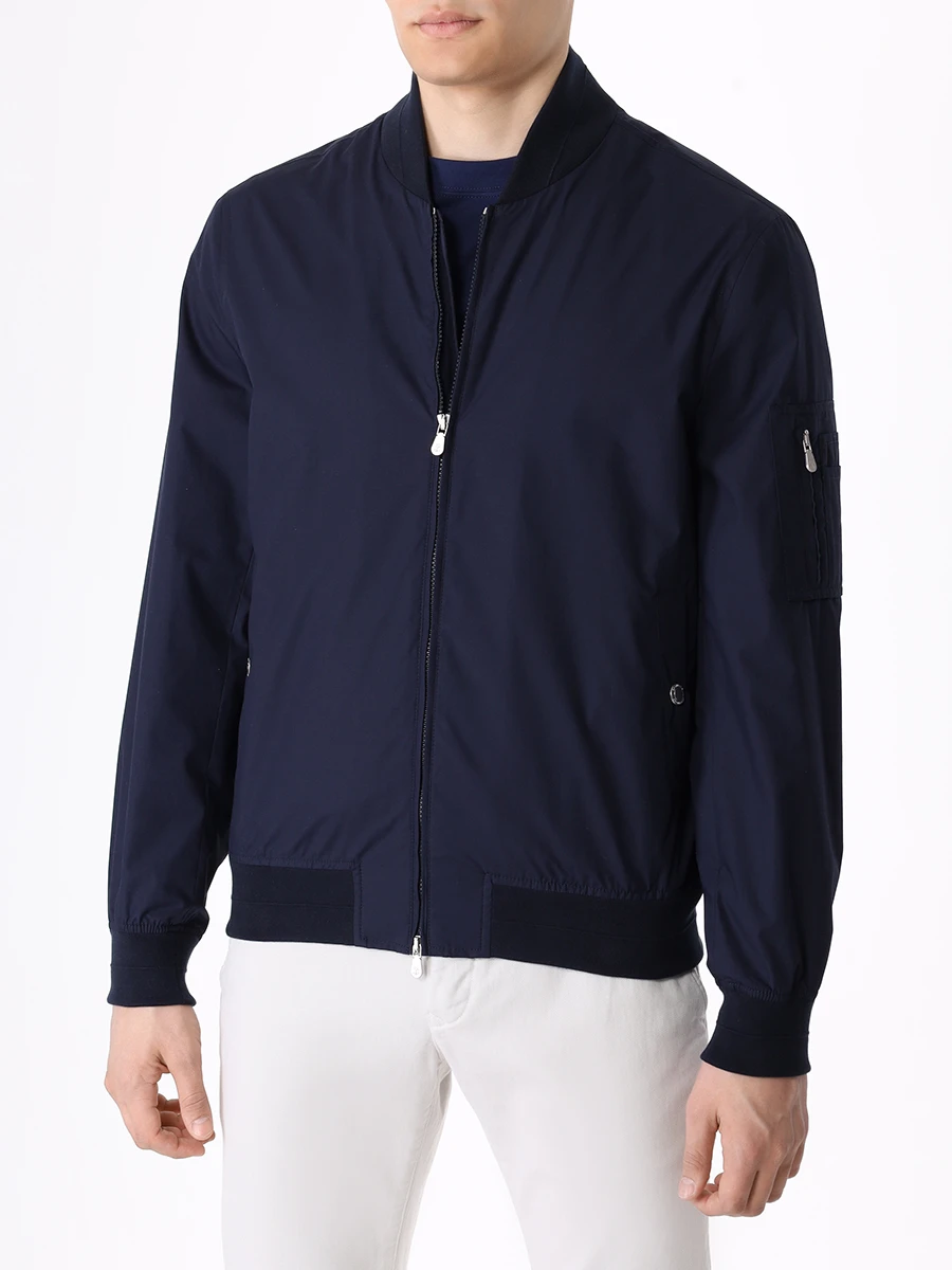 Бомбер однотонный BRUNELLO CUCINELLI MB4036204 CII09 Синий  Фото 4