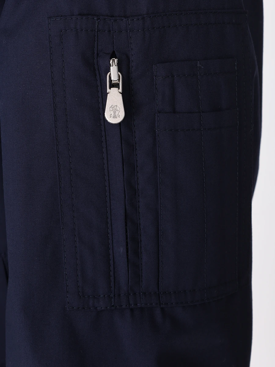 Бомбер однотонный BRUNELLO CUCINELLI MB4036204 CII09 Синий  Фото 5