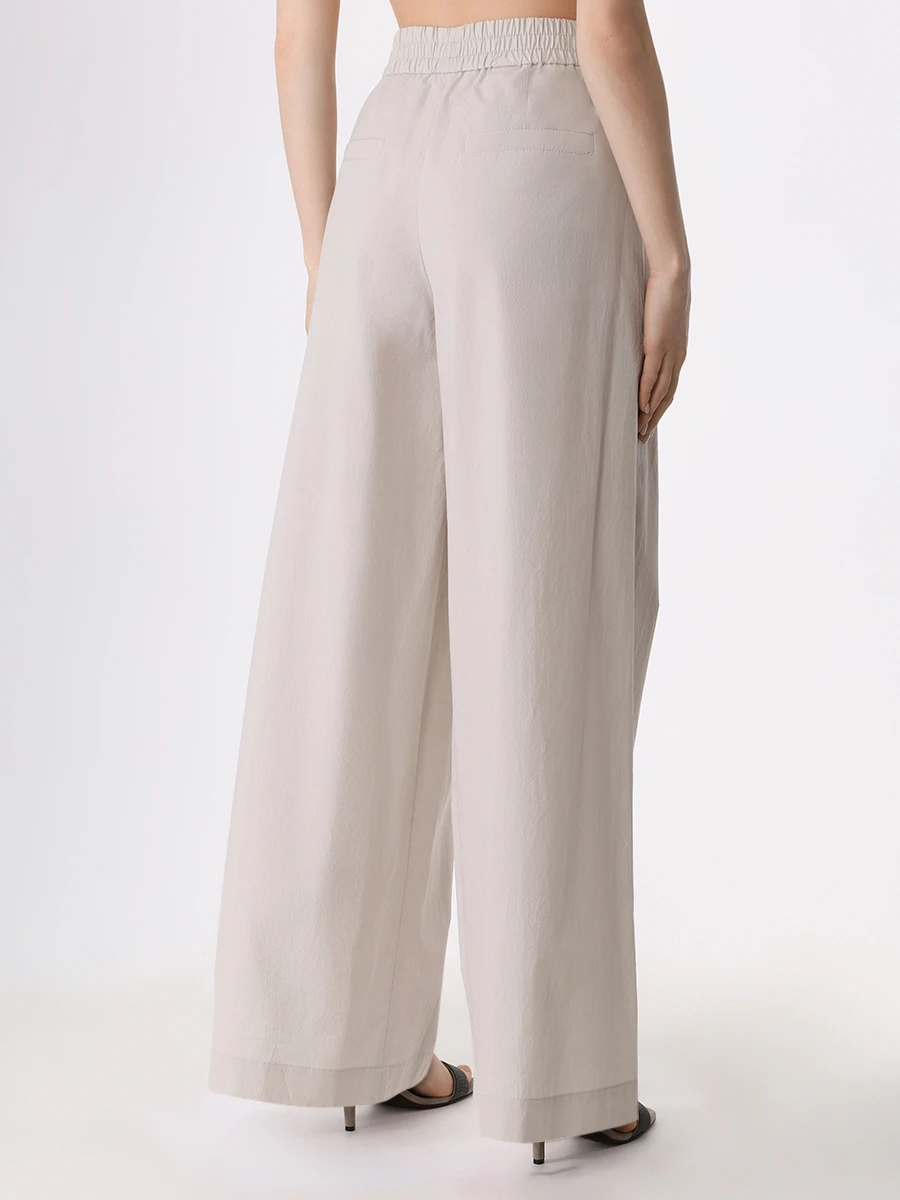 Брюки хлопковые BRUNELLO CUCINELLI ML949P8531 C700 Светло Серый  Фото 3