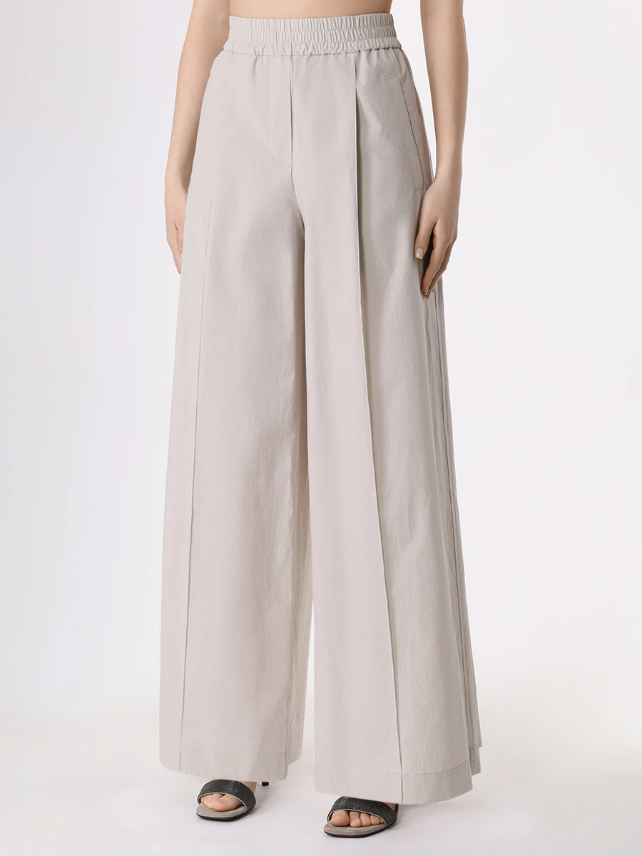 Брюки хлопковые BRUNELLO CUCINELLI ML949P8531 C700 Светло Серый  Фото 4