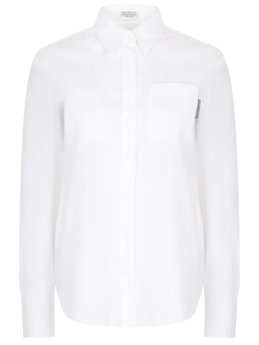 Рубашка хлопковая BRUNELLO CUCINELLI M0091ME706 C159 Белый 