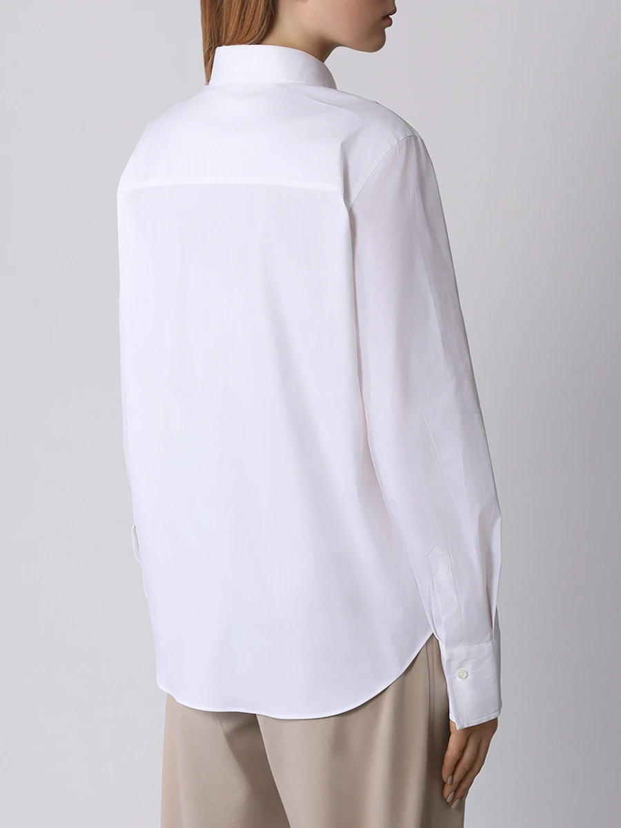 Рубашка хлопковая BRUNELLO CUCINELLI M0091ME706 C159 Белый  Фото 3