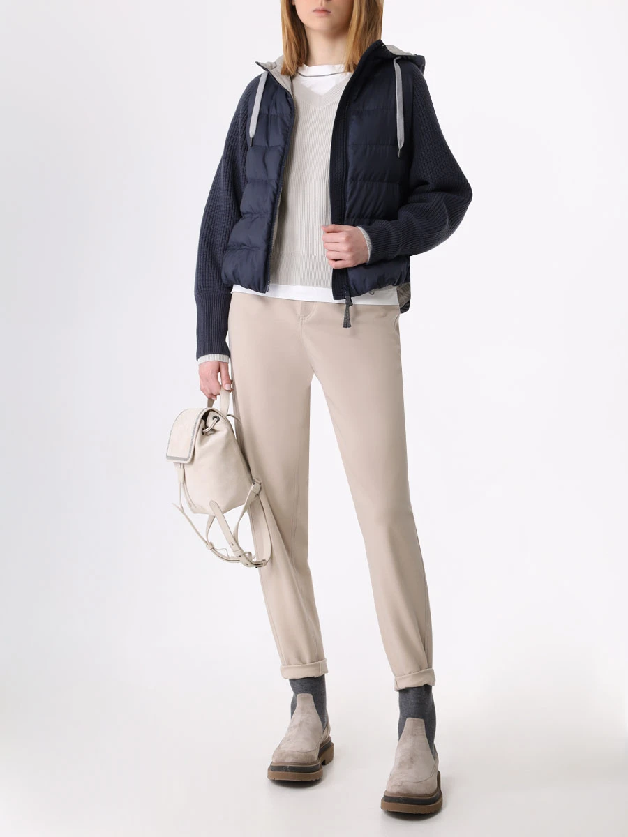 Пуловер хлопковый BRUNELLO CUCINELLI M19196902 C9588 Бежевый  Фото 2