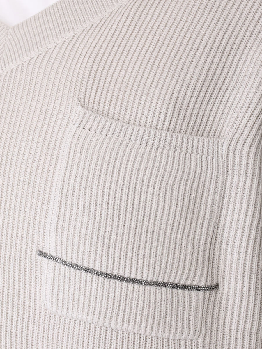 Пуловер хлопковый BRUNELLO CUCINELLI M19196902 C9588 Бежевый  Фото 5