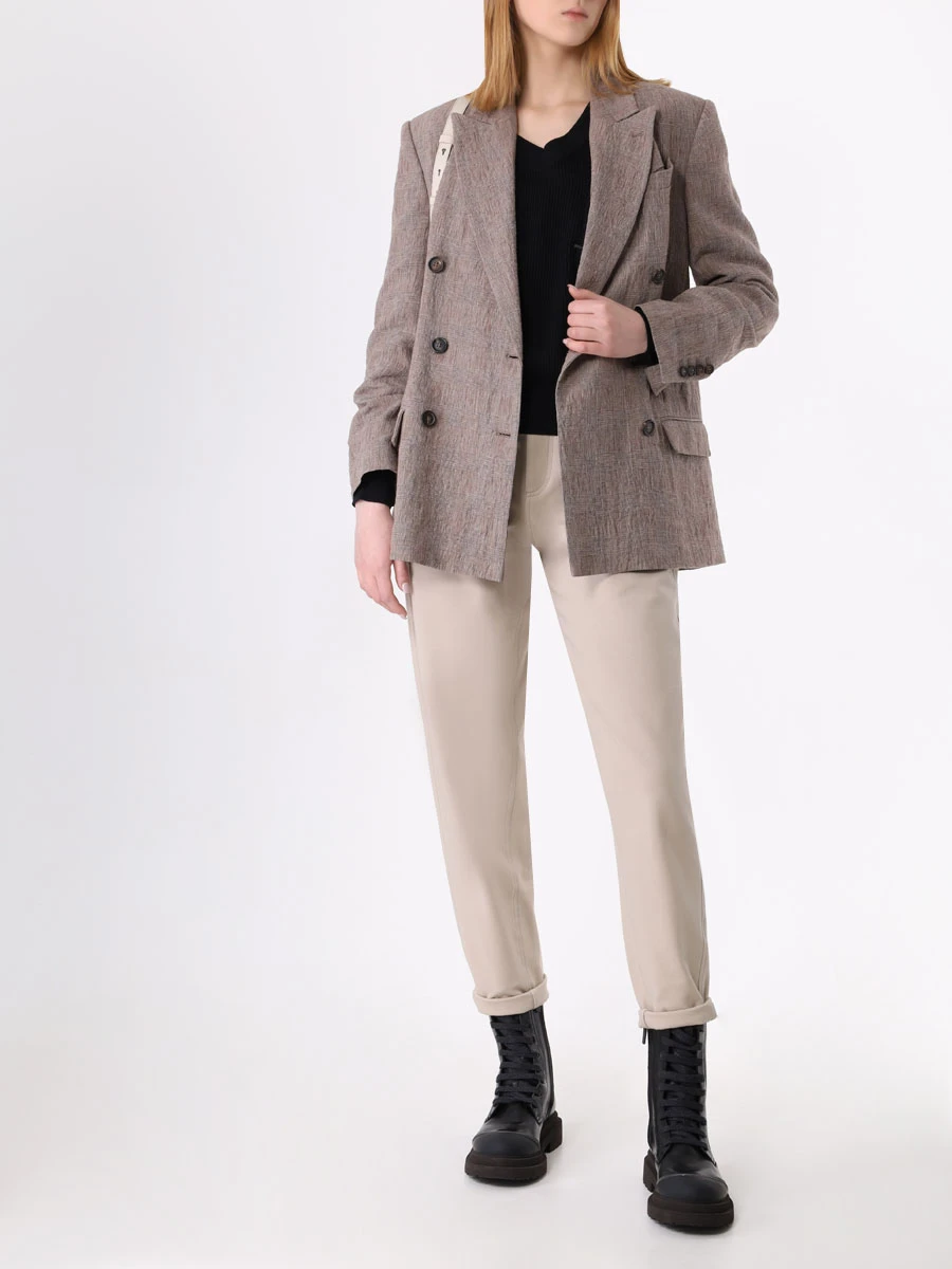 Пуловер хлопковый BRUNELLO CUCINELLI M19196902 C101 Черный  Фото 2