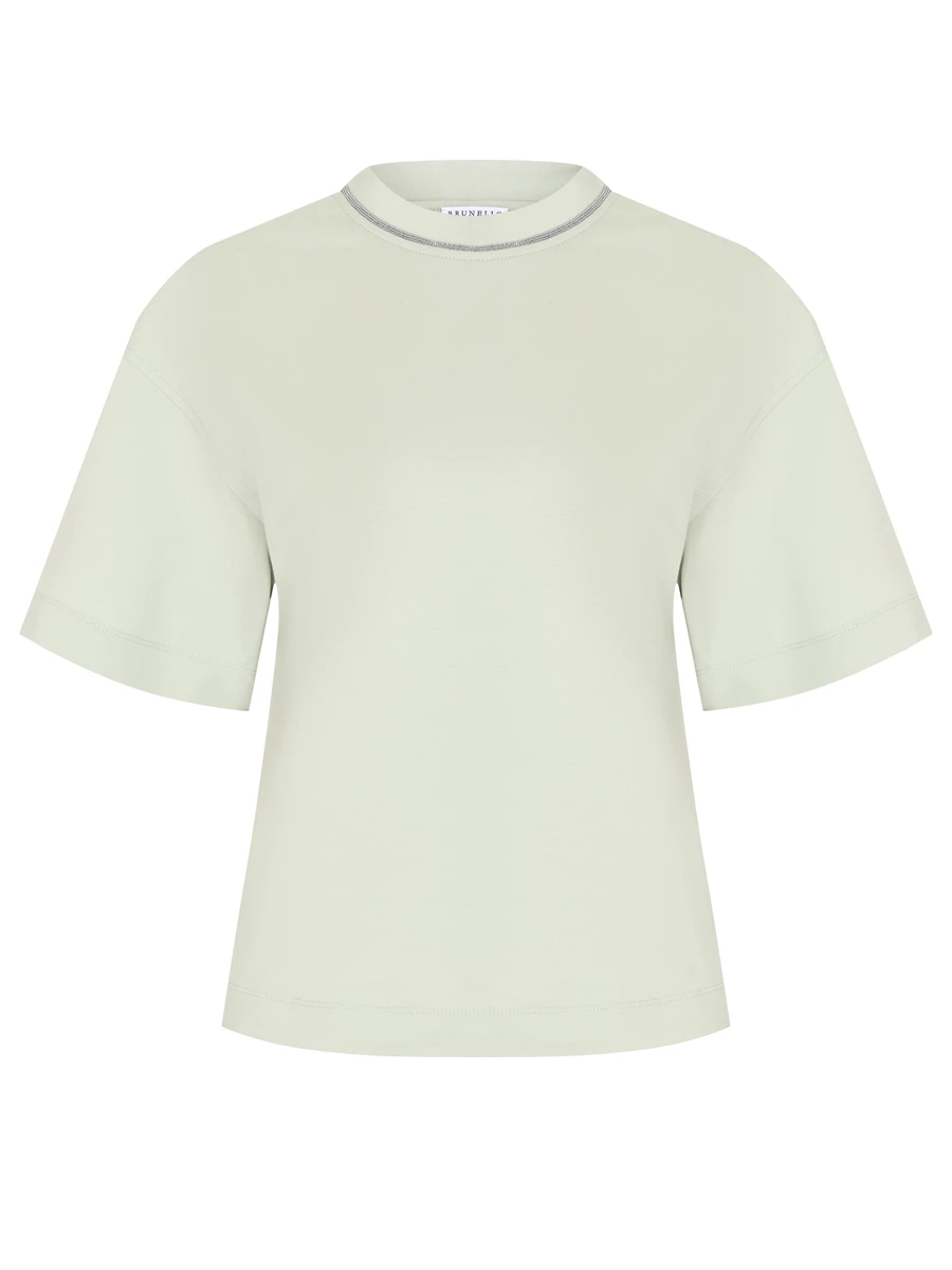 Футболка хлопковая BRUNELLO CUCINELLI M0T81EL330 C9594 Зеленый 