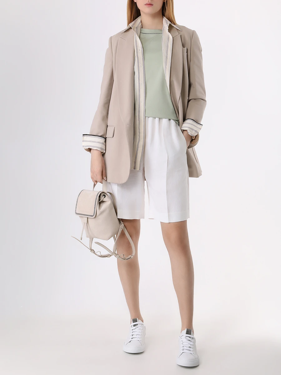 Футболка хлопковая BRUNELLO CUCINELLI M0T81EL330 C9594 Зеленый  Фото 2