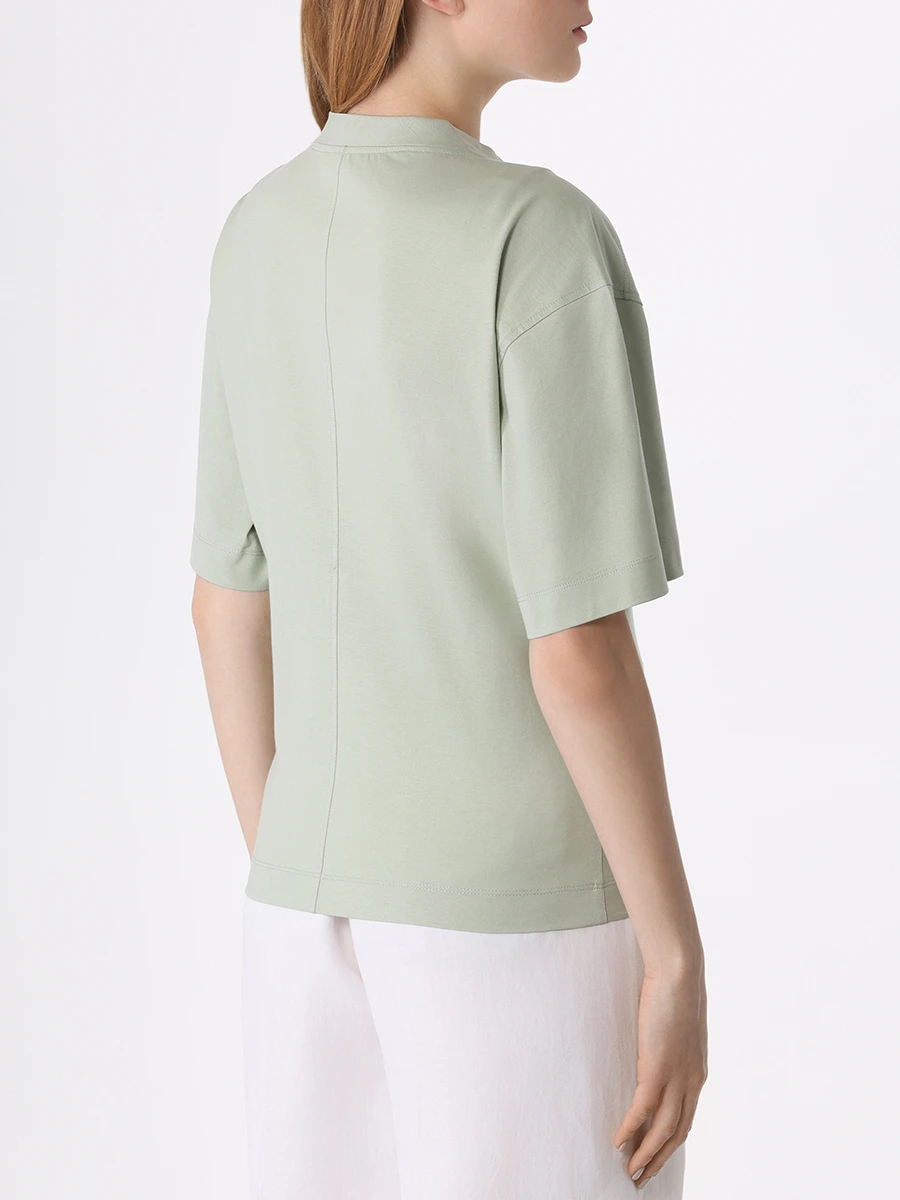 Футболка хлопковая BRUNELLO CUCINELLI M0T81EL330 C9594 Зеленый  Фото 3