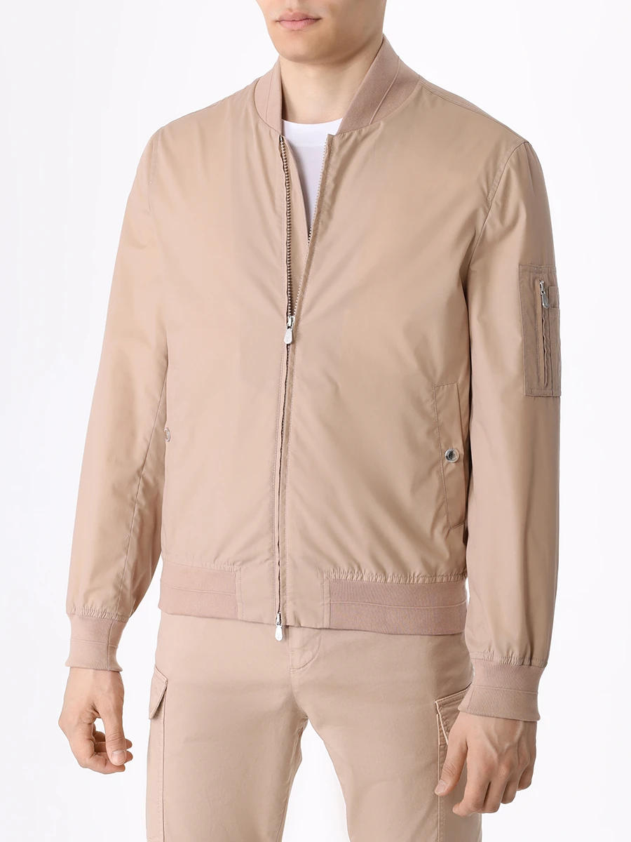 Бомбер однотонный BRUNELLO CUCINELLI MB4036204 C403 Бежевый  Фото 4