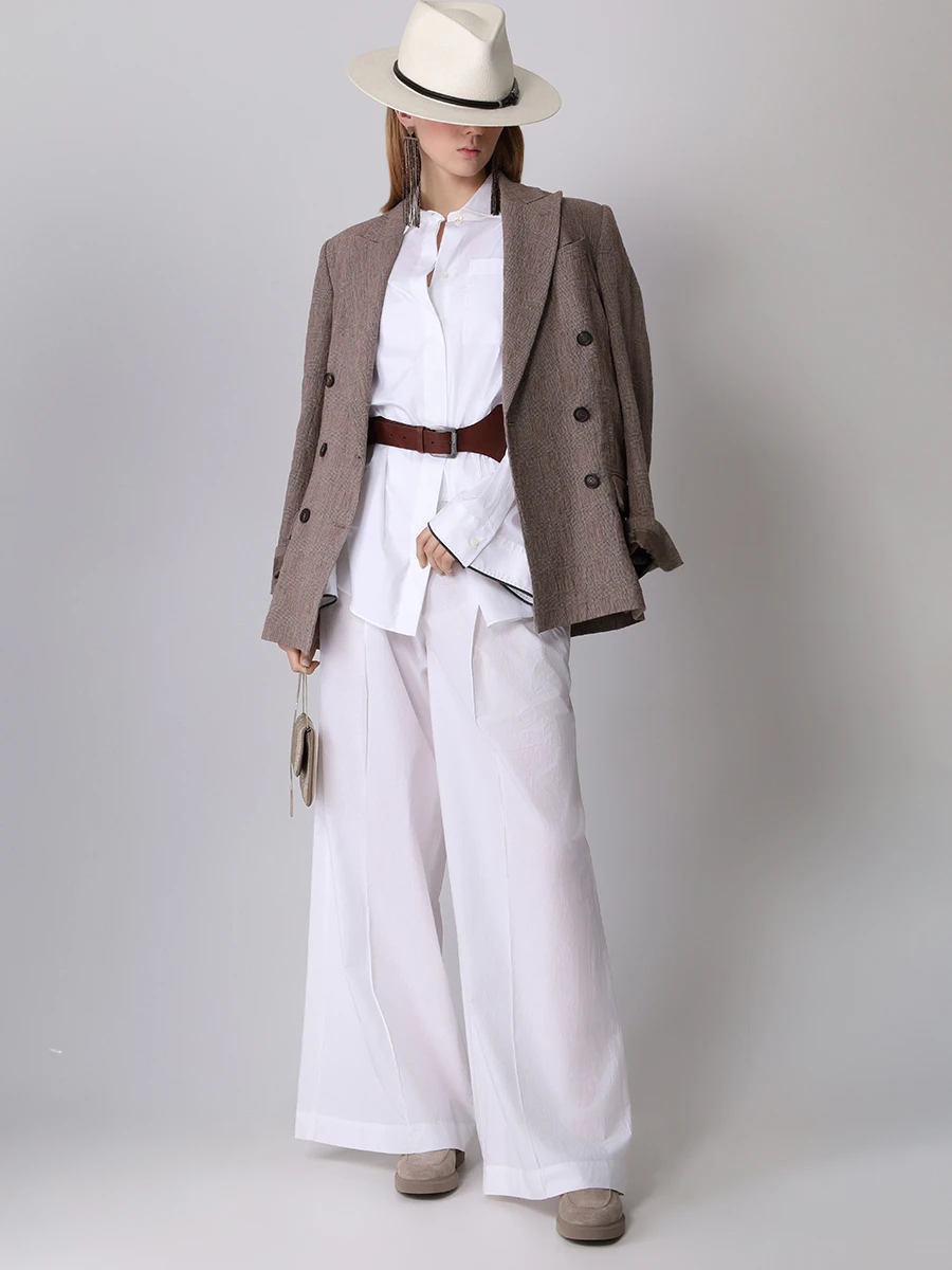 Рубашка хлопковая BRUNELLO CUCINELLI M0091MK956 C159 Белый  Фото 2