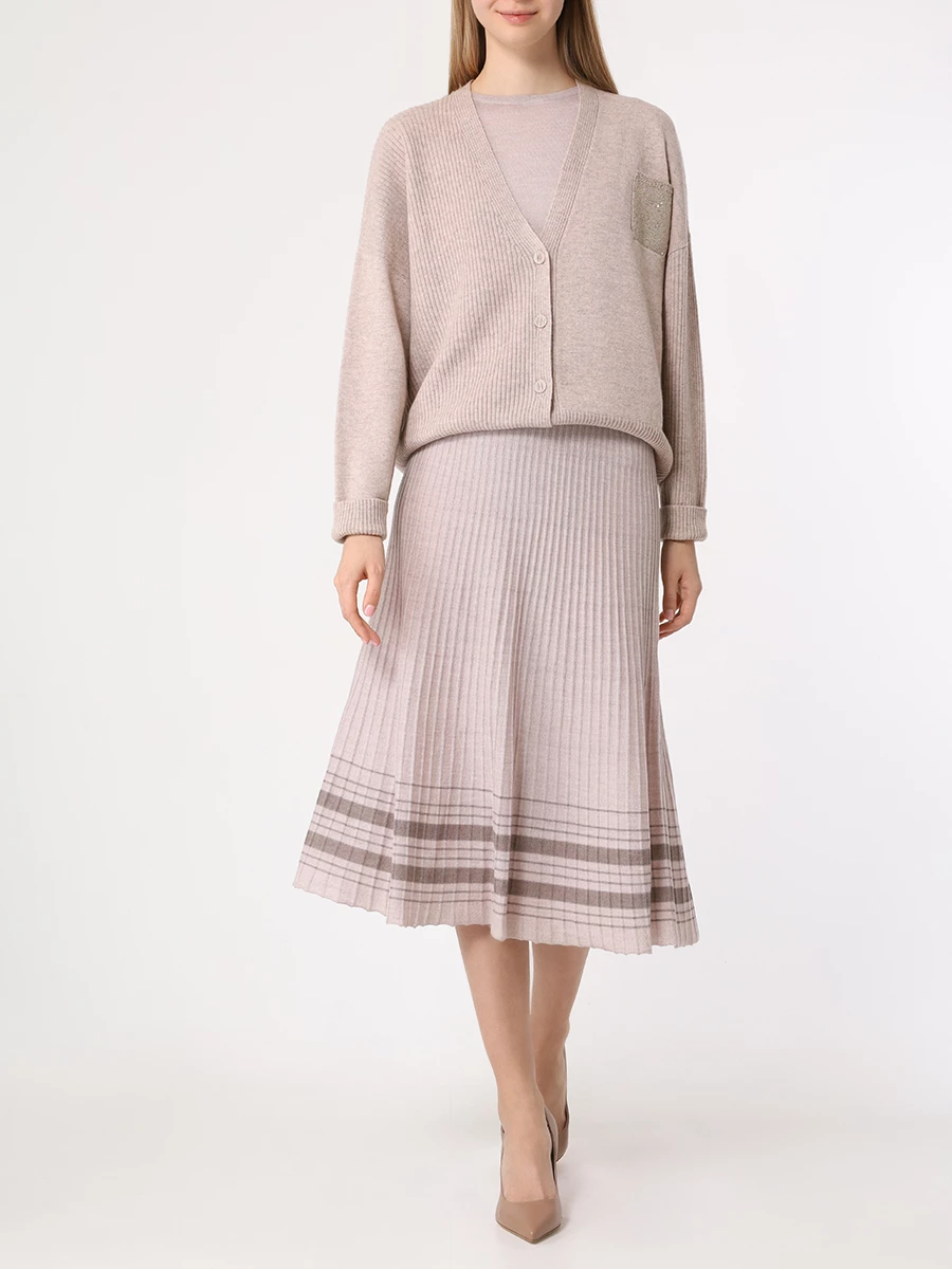 Юбка шерстяная MIR CASHMERE cswr23-018 Бежевый  Фото 2