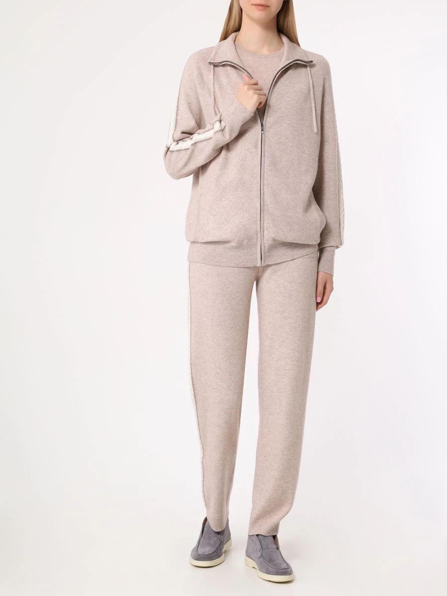 Кардиган кашемировый MIR CASHMERE cwe23-033 мел.беж/молочн/натур Бежевый  Фото 2